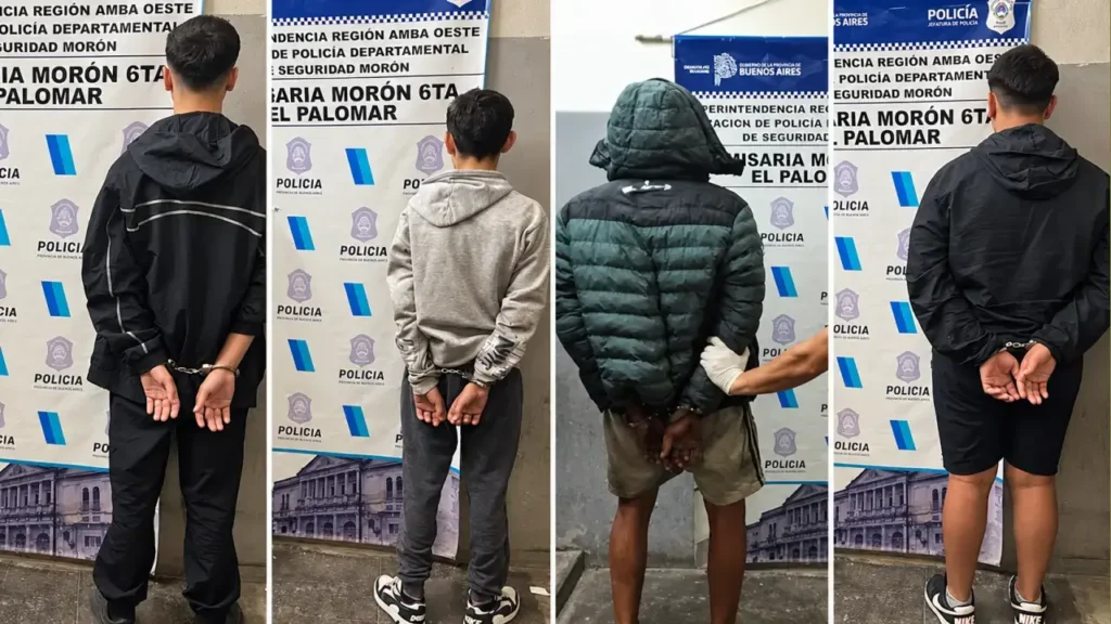 Los cuatro detenidos.