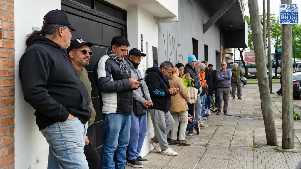 La gente espero en la vereda, en medio del frío, bajo la lluvia, para saludar al ídolo.