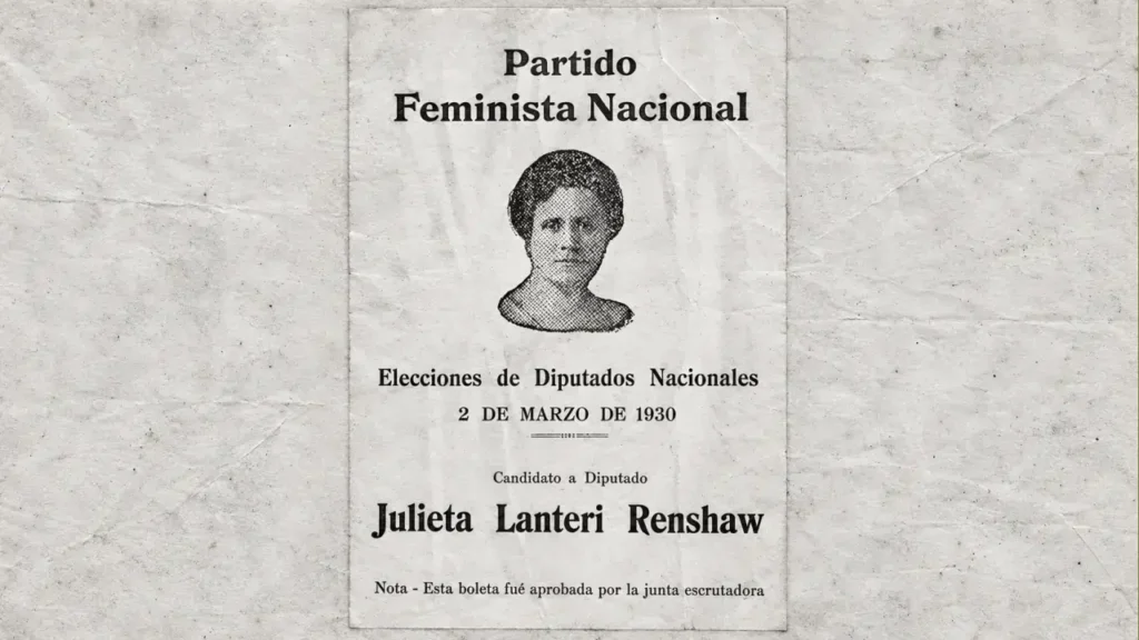 Los folletos de Julieta Lanteri y el lanzamiento de su Partido Feminista Nacional.