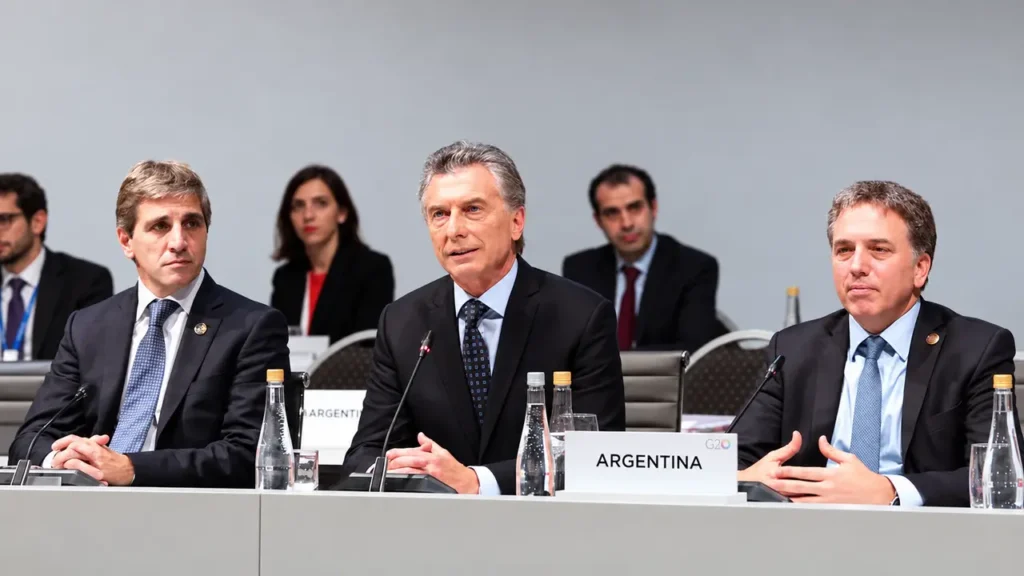 De izq. a der.: Nicolás Caputo, Mauricio Macri y Nicolás Dujovne.