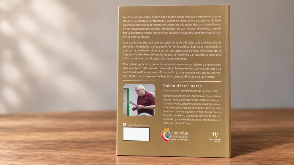 La contratapa del libro de Rubén en el que explica sus objetivos. 